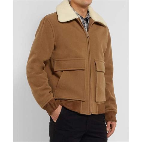 wool bomber jacket with collar.